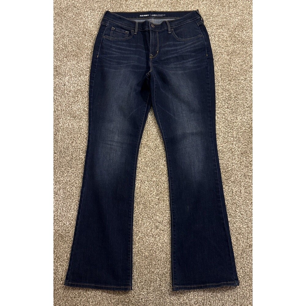 Old Navy Bootcut Jeans Women’s 12 Reg Blue Dark Wash Denim 5-Pocket Zip Button